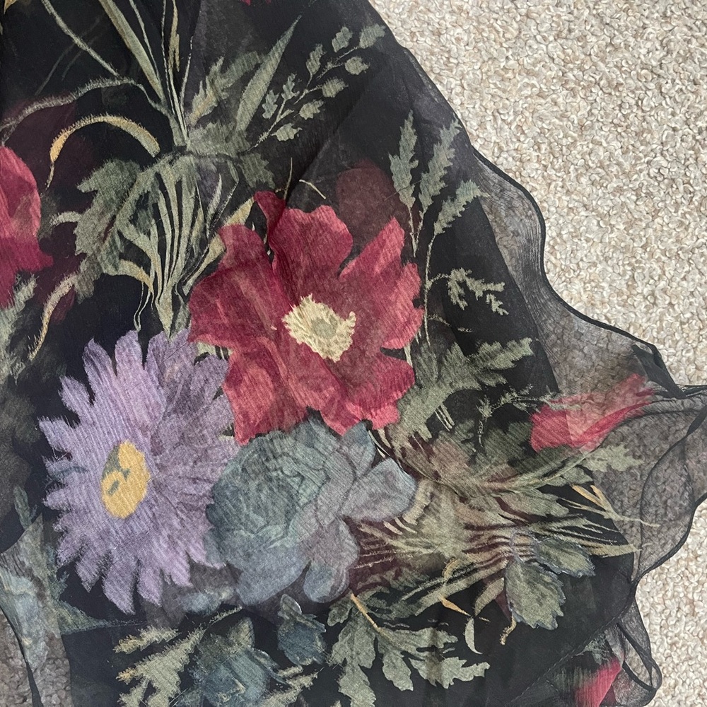 Ralph Lauren Black Floral Scarf